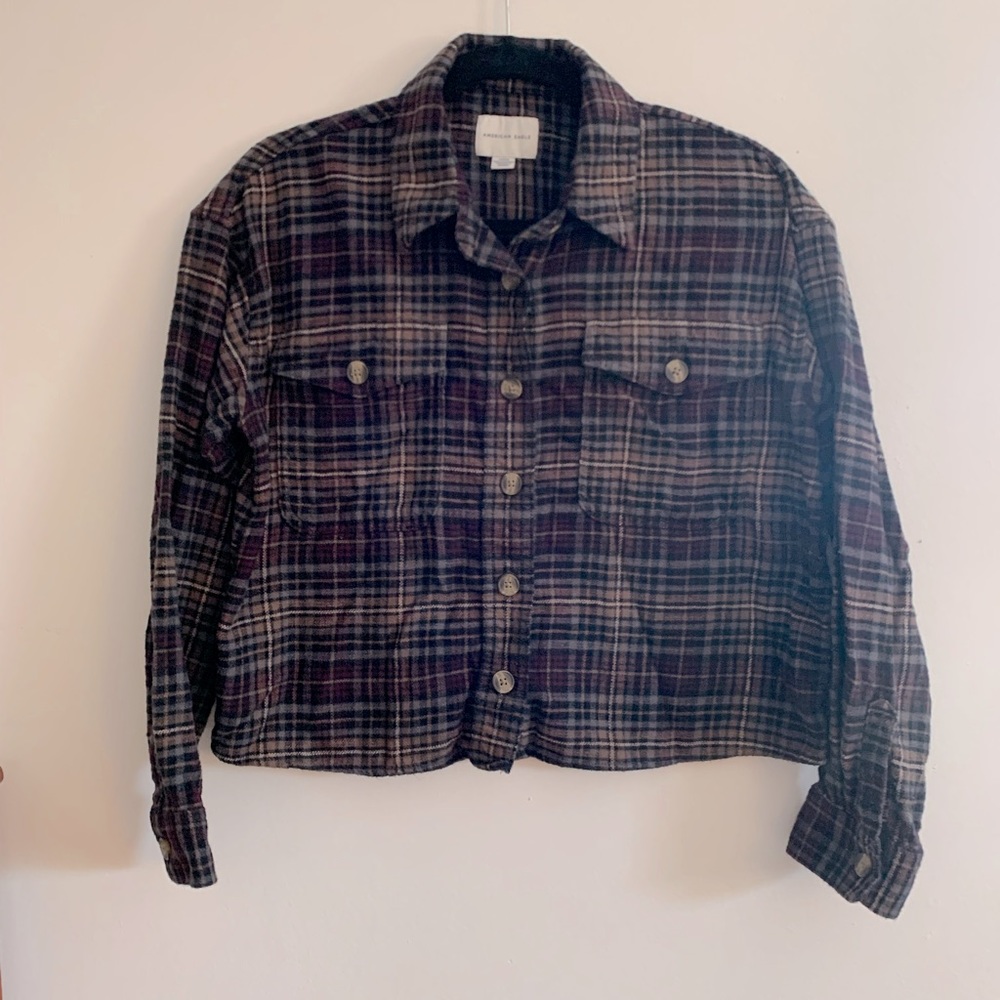 American eagle crop flannel size small never worn
